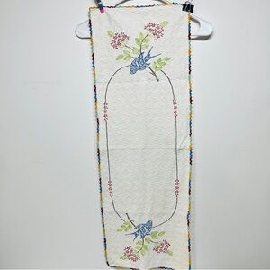 Embroidered Floral Table Runner